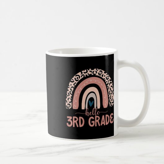 Hallo Lehrer der 3. Klasse Leopard Regenbogen Zurü Kaffeetasse (Rechts)