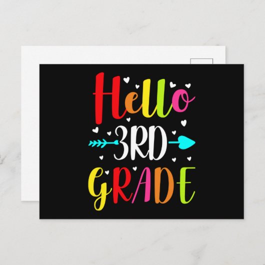 Hallo Lehrer der dritten Klasse oder Student Postkarte (Vorne/Hinten)