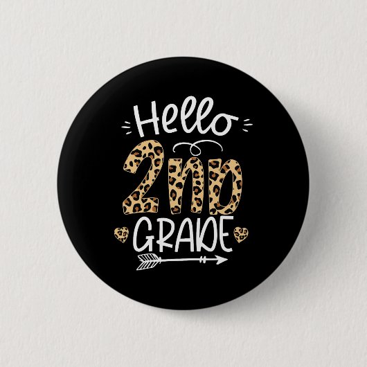 Hallo Leopard Lehrer der zweiten Klasse Studierend Button (Vorderseite)