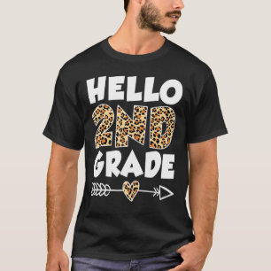 Hallo Leopard Print 2. Klasse Lehrer Ki T-Shirt
