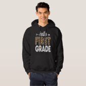 Hallo Leopard Print First Grade Lehrer Hoodie (Vorne ganz)