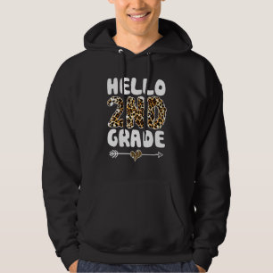 Hallo Leopard Print First Grade Lehrer Hoodie