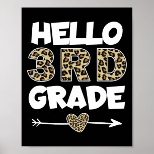 Hallo Leopard Print Lehrer der dritten Klasse Poster