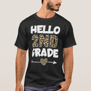 Hallo Leopard Print Second Grade Lehrer T-Shirt