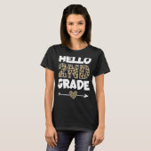 Hallo Leopard Print Second Grade Lehrer T-Shirt (Vorne ganz)