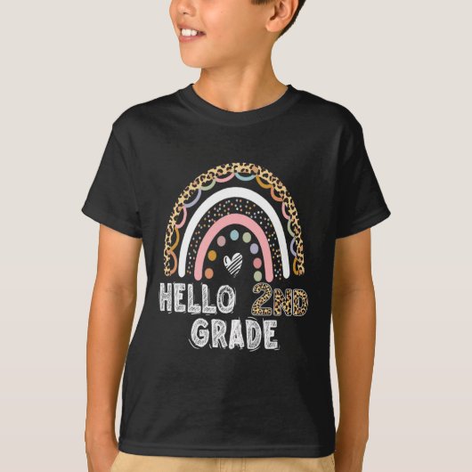 Hallo Leopard Rainbow Back to School Tee (Vorderseite)