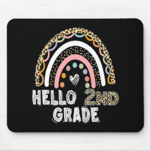 Hallo Leopard Rainbow Back to School Tee Mousepad