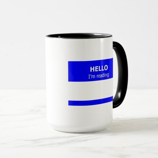 Hallo lese ich Wecker-Tasse Tasse (VorderseiteRechts)