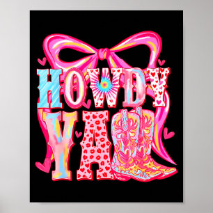 Hallo Leute Cowboy Stiefel Kokette Schleife Wester Poster