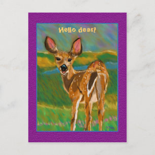Hallo Liebe Deer Postcard Postkarte