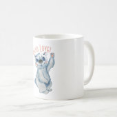 Hallo Liebe Watercolor Polar Bear Kaffee Tasse (VorderseiteRechts)
