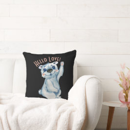 Hallo Liebe Watercolor Polar Bear Throw Kissen