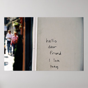 Hallo lieber Freund Ich Liebe heute Poster
