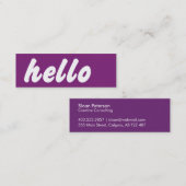 Hallo lila mini visitenkarte (Vorne/Hinten)