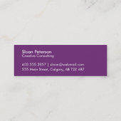 Hallo lila mini visitenkarte (Rückseite)