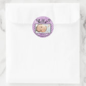 Hallo lila Punkte/Foto - Circle Sticker (Tasche)