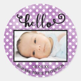 Hallo lila Punkte/Foto - Circle Sticker