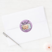Hallo lila Punkte/Foto - Circle Sticker (Umschlag)
