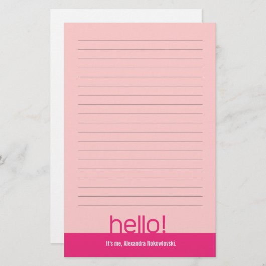 Hallo ! Linierte Personalisierte Stationerie Briefpapier (Vorne/Hinten)