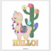 Hallo ! Llama und Cactus | Whimsical Llama Aufkleber (Blatt)
