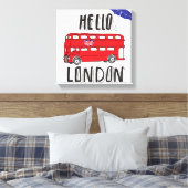 Hallo London | Handzeichen mit Schirm Leinwanddruck (Insitu (Schlafzimmer))