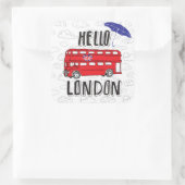 Hallo London | Handzeichen mit Schirm Quadratischer Aufkleber (Tasche)