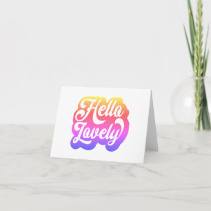 Hallo Love Postcard Retro Style Karte