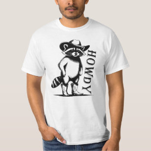 Hallo, Lustiger Western Waschbär T-Shirt