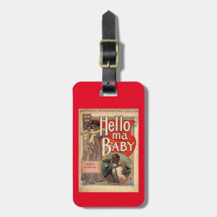 Hallo MA-Baby, Blatt-Musik 1900 Vintag Gepäckanhänger