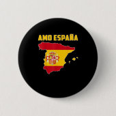 Hallo Madrid I Liebe Spanien Karte Flag Proud Span Button (Vorderseite)
