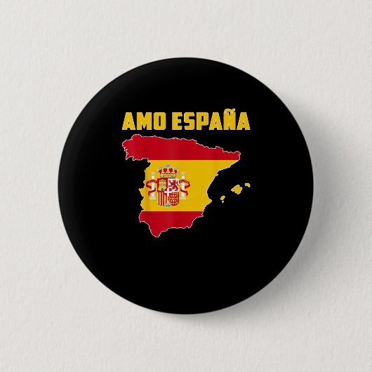 Hallo Madrid I Liebe Spanien Karte Flag Proud Span Button (Vorderseite)