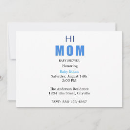 Hallo Mama Baby Boy Shower Einladung