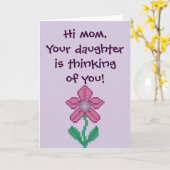 Hallo Mama, deine Tochter denkt an dich! Mitteilun Karte (Gelbe Blume)