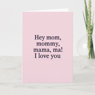 Hallo Mama, ich liebe dich Karte