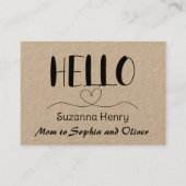 Hallo Mama Kontaktkarte Kraft Mommy Calling Card Telefonnummerkarte (Vorderseite)