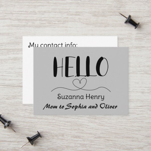 Hallo Mama Kontaktkarte Mommy Calling Card Telefonnummerkarte (Vorderseite/Rückseite Beispiel)