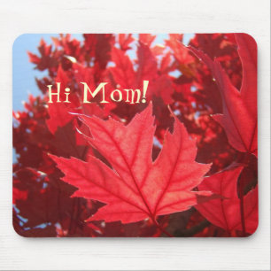 Hallo Mama! Mousepad Roter Herbstbaum Blätter nach