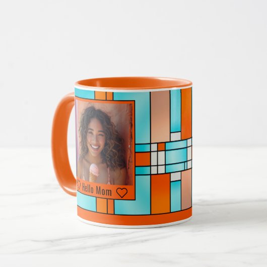 Hallo Mama Oma Farbige gestanzte Glas Foto Tasse (Vorderseite Links)