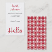 "Hallo" Mama-Telefonkarte Telefonnummerkarte (Vorne/Hinten)