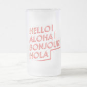 Hallo Mattierte Glass Beer Tasse (Mittel)