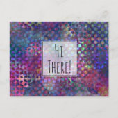 "Hallo!" Mehrfarbige digitale Abstrakte Kunst Postkarte (Vorderseite)