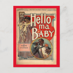 Hallo mein Baby, Notenblatt 1900 Vintage Postkarte