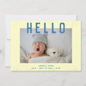 HALLO | Mein Baby vorstellen | Modernes Foto Ankündigung (Vorderseite)