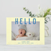 HALLO | Mein Baby vorstellen | Modernes Foto Ankündigung (Stehend Vorderseite)