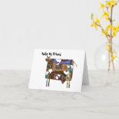 Hallo mein Freund - Kuh geklappte Grußkarte Karte (Gelbe Blume)