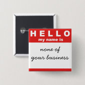 Hallo, mein Name ist 2 Button (Vorne & Hinten)