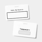 Hallo, mein Name ist Abzeichen Ausweis (Vorder- & Rückseite)