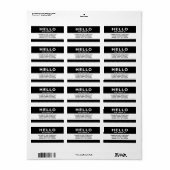 Hallo, mein Name ist: Adressaufkleber (Vorne)