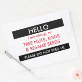 Hallo Mein Name ist allergisch auf Kinder Allergie Rechteckiger Aufkleber (Umschlag)