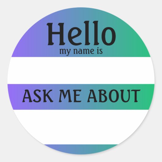 Hallo, mein Name ist Aufkleber (Vorderseite)